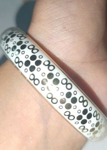 Elegant Gold &amp; White Patterned Bangle (Any 1)