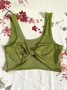 Savana Women’s Olive Twist Bikini Crop Top