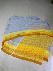 Women Grey &amp; Blue Colour Saree