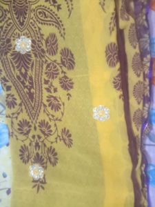 Yellow and Brown Saree