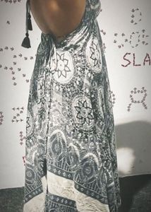 Blue Flowey Backless Dress