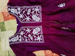Embroidered Purple Tunic