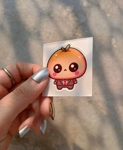 Cute Sulky Orange stickers - Set Of 5 Pcs