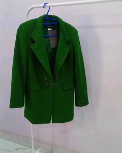 Classy & cool Unisex Green Wool Blend Coat