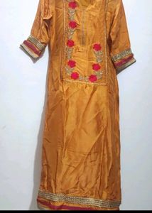 Musturd Kurta &amp; Pink Pyjami Set &amp; Dupatta 32 Bust