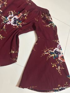 Floral Bell Sleeve Top