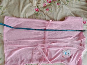 Pink Bathrobe For Children Upto 10yrs