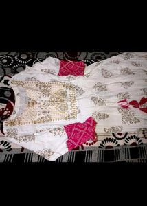 Beautiful White And Pink Frock With Pretty Designs 😍❤️