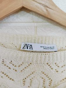 Zara Knit Top with Lace Details