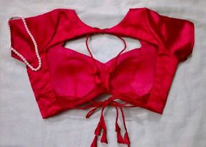 Mahal Cut Backless Drawstring Satin Padded Blouse