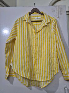 Zara Dupe Striped Yellow Shirt