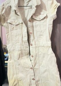 Cute Beige Shirt Dress