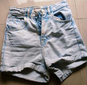 Denim Light Blue Shorts