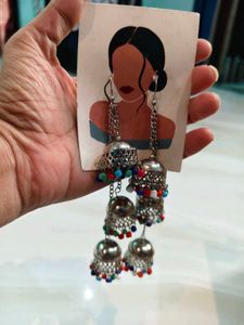 Silver Jhumka Earrings