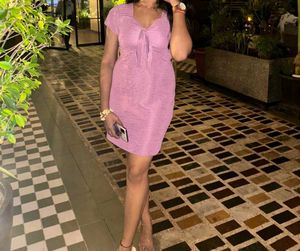 Mauve Tie-Front Mini Dress