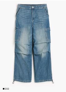 Blue Denim parachute pant