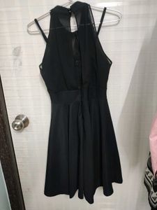 Black Halter Neck Fit &amp; Flare Dress