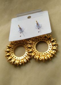 Elegant Orange Colour Earrings (Stoned)