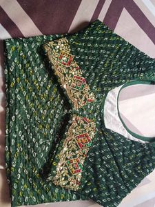 Green Embroidered Blouse