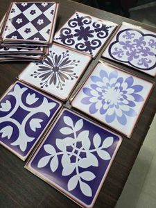 PAPER PLANE DESIGN Multicolor Tile Sticker Size 6