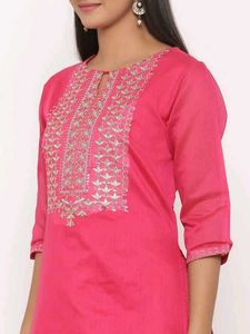 Pink Embroidered Kurta Set