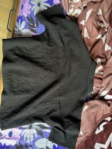 Textured Black Button-Down Shirt