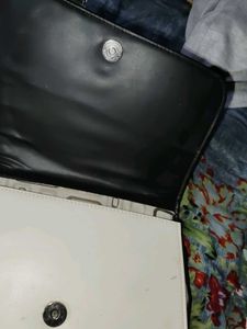 Aunn Bags Black &amp; White Satchel