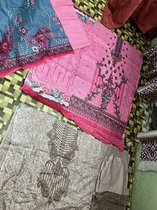 Combo Floral Print Unstitched Fabric
