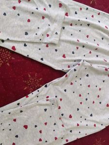 Heart Print Pajama Set night suit