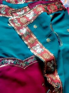 Chamki Double Colour Saree