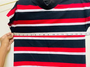 Striped Mock Neck Top
