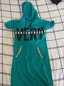 Turquoise Hoodie Dress