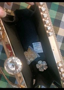 Luxury Golden Floral Pearl Clutch