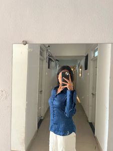 Stylish Blue Button-Down Shirt