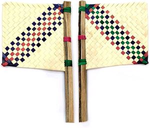 Handmade Palm Leaf Fan Set Of 2