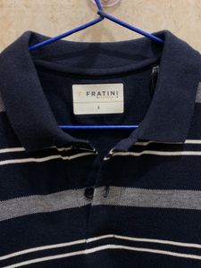 FRATINI Premium Cotton Striped Polo Collar Tshirt.