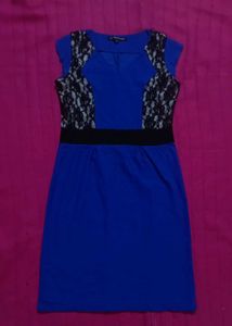 What Women Want Blue Lace Detail Dress