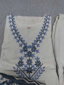Women&#39;s Katha Cotton Kurta and Pant Set💙😍