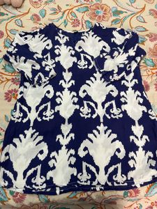 Elegant Blue &amp; White Kurta Set