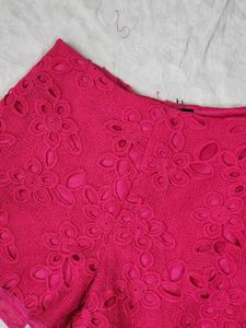 Embroidered Zip Up Shorts