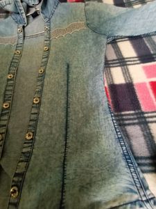 Light Blue Cotton Denim With Hood