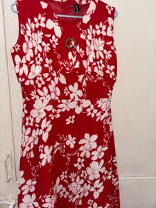Floral Red Dress