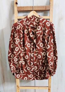 Brown Printed Top Size-40