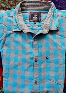 Men Blue Winter Wear Check Shirt Branded