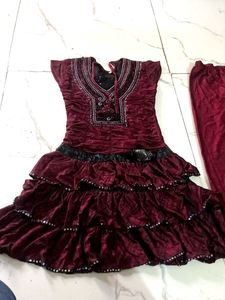 New Tip Rop Frock Set With Laggie For Cute Girls