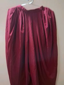 Burgundy Pleated Dhoti