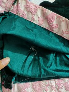 Green Padded Blouse (Pink &amp; Golden Work)