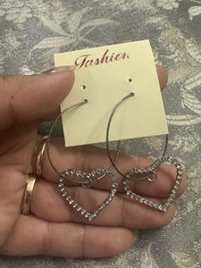 Heart Rhinestone Earrings