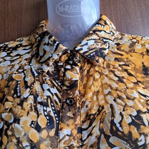 Imported Tiger Printed Top With Full Open Button