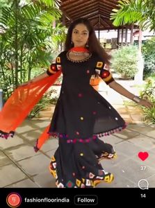 FASHION FLOOR INDIA BLACK SHARARA SET